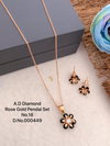 AD Diamond Rose Gold Pendal Butti Set 4 Wholesale Price In Surat
